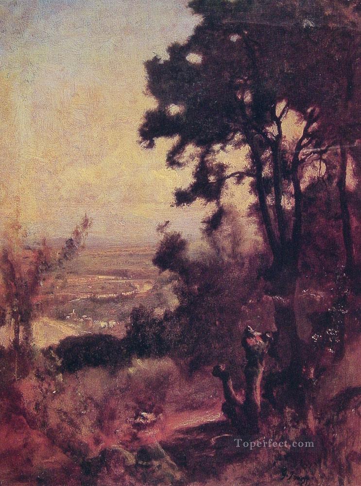 Valle cerca de Perugia paisaje tonalista George Inness Pintura al óleo